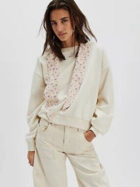NWOT Free People Headscarf Hoodie Buttercup Combo Medium